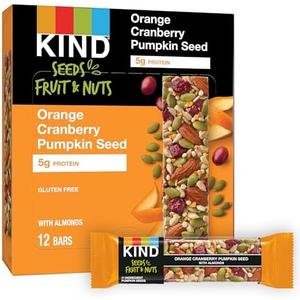 KIND Seeds Fruit & Nuts Snack Bar, Orange Cranberry | 5g Protein, High Fiber, Gluten Free Bars, 1.4 OZ, 12 Count, Best Buy Dec 2, 2025
