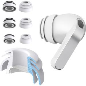 Premium Multi-Flange Eartips for Galaxy Buds4 Pro (White, Mixed(SML)) Always Fits, Never Slips