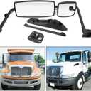 Door Mirror with Arm Black Fit for International 4300 4400 7400 7600 8500 8600 (right side)