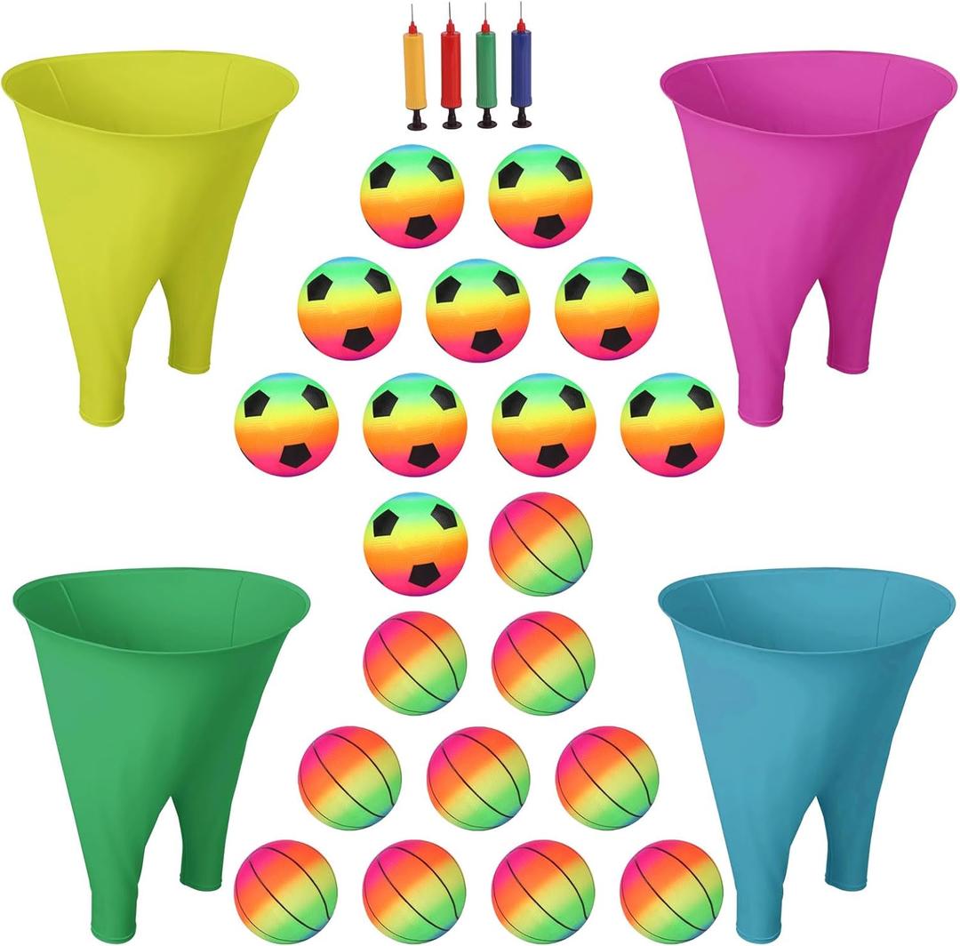 4-Set Granny Pants Outdoor Game with 20 PCS Bouncy Balls, Oversized Granny Pants Yard Game for Adults and Family, Funny Party Yard Games, Field Day Fun