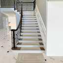 PURE ERA Bullnose Carpet Stair Treads Set Tape Free Non-Slip Indoor Stair Protectors Pet Friendly Rugs 9.5" x 30"(2 Pieces,Cream Gray Rectangular), 2 Pieces with Bullnose