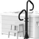 Two-Way Hot Tub Handrail, 44"-57.3" Adjustable Height SPA Hand Rail w/360 Swivel Option, Hot Tub Railing to Get in and Out, 600LBS SPA Side Handrail Ground-Mount for Indoor&Outdoor