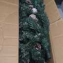 6 ft. Unlit Snowy PVC Slim Artificial Christmas Tree w/Pine Cones