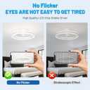 Bladeless Ceiling Fan with Lights,19.7'' 3000-6000K Dimmable 6 Wind Speed Low Profile Led Ceiling Fan, Reversible DC Motor Modern Flush Mount Indoor Kitchen Bedroom Fandelier Ceiling Fans