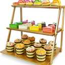 CozyNova Golden 3-Tier Cupcake Stand & Cookie Tray Rack  Elegant Tea Party Dessert Display, Decorative Snack Holder for Parties & Gatherings (GOLD)