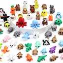 65 PCS 3D Printed Animal Figurines Set, Articulated Animal Figurines,Fidget Toys, Flexible Desk Decor, Party Favor, Gifts for Girls and Boys, Classroom Reward