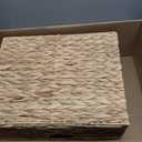 Jumbo Wicker Basket, Rectangular Wicker Baskets for Storage, Water Hyacinth Extra Large Storage Baskets, Shelf Basket with Built-in Handles-1 Pack