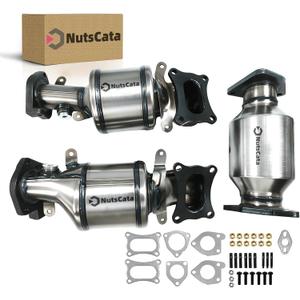 3PCS Catalytic Converter Compatible with 2008-2015 Honda Accord, Odyssey, Pilot, Ridgeline, Crosstour, Accord Crosstour, TL, TSX 3.5L V6 3-PCS EPA Compliant Replace OEM 16447 16643
