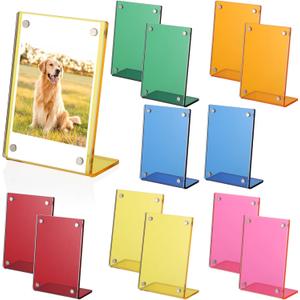 OMISTAR 12 Pack 3-Inch L-Shaped Acrylic Photo Frame, Vibrant Clear Desktop Picture Display Stand, Snap-Lock Closure, Clear View, Home, Office, Room Decor, Thoughtful Gifts