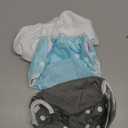 ALVABABY Baby Swim Diapers 3pcs One Size Reuseable Washable & Adjustable for Swimming Lesson & Blue Gray White (Small (Pack of 3))