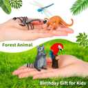 Jexine 25 Pack Rainforest Animals Figures for Kids Tropical Rainforest Diorama Supplies Kit for School Project Assorted Creature Toy Set Miniature Landscape Birthday Party Favors