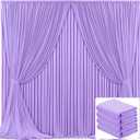 4 Panels Lavender Backdrop Curtain for Parties Wedding Light Purple Wrinkle Free 20ft x 10ft Backdrop Drapes for Baby Shower Birthday Party Photo Photography Polyester Fabric Background Decoration