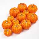 Ywlake 12 Pcs Artificial Pumpkins Fall Decorations, Mini Small Fake Pumpkin for Autumn Harvest Halloween Thanksgiving Faux Pumpkins Home Table Decor (Orange)