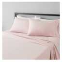 Amazon Basics Lightweight, Breathable, Wrinkle Resistant Microfiber 4-Piece Bed Sheet Set with 14-Inch Deep Pockets, Full, Blush Pink, Solid
