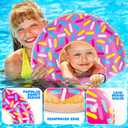 Inflatable Donuts  (Pack of 3) 24 Inch Donut Pool Float for Kids Ages 26 Pool Tube, Assorted Swim Rings with Sprinkles for Pool Floaties, Party Decorations