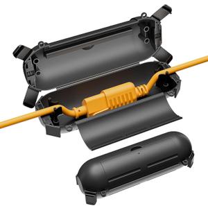 iwillink 2 Pack Outdoor Extension Cord Cover Waterproof - Weatherproof Electrical Connection Box for Outdoor Outlet, Plug, Socket, Christmas Holiday Decoration, Power Tool, Black