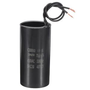 PATIKIL 70uf CBB60 Run Capacitor, AC 450V 2 Wires 50/60Hz Motor Running Capacitor 100x48x100, Black