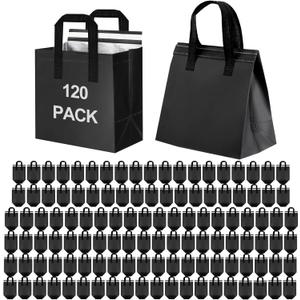 SAMORADREA 120 Pack Insulated Take Out Bags Bulk Thermal Insulation Take Away Bags for Cold/Hot Food for Travel Pizza Coffee Milk Catering Restaurant Picnic