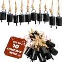 AKATVA Black Christmas Ornaments Set  Vintage Christmas Decor for Tree  Black Christmas Bells  Christmas Tree Ornaments for Holiday Season  Rustic Bells Hanging Ornaments  Set of 10 Pieces (10 pcs Round Shape)