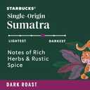 Starbucks K-Cup Coffee Pods, Dark Roast Coffee, Sumatra for Keurig Brewers, 100% Arabica, 4 boxes (96 pods total)