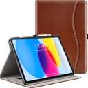 ZtotopCases for iPad (A16) 11th Generation Case 11-inch 2025, iPad 10th Generation Case 10.9 Inch 2022, Premium PU Leather Business Folio Stand Cover with Slot, Auto Wake/Sleep, Multi 4 Angles, Brown