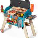 Melissa & Doug Deluxe Wooden Barbecue Grill, Smoker & Pizza Oven, Toy Food & Kids Play Kitchen Accessories, Preschool Learning Toys for Girls & Boys 3+ - FSC Certified