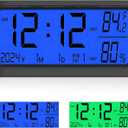 Car Digital Dashboard Clock, Vehicle Electronic Clock with Automatic Backlight at Night, Solar Power Rechargeable Car Clocks with Time/Date/Temperature/Humidity Display