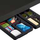 Bostitch Konnect Under Desk Drawer, Self-Adhesive Slide Out Storage Organizer with 4 Customizable Dividers, 2-Pack (Black)
