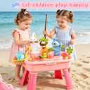 Ploomi Upgraded Toddler Sand Water Table Toy with Electric Water Pump, Kids Sand Water with Faucet/Play Food Accessories/Fishing Toy, Kitchen Play Sink Toys for Girl Boy Age 3+