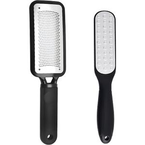 2-Pack Foot Files Callus Remover Stainless Steel Foot Rasp Double Sided Foot File Professional Scrubber Pedicure Tools for Foot Care