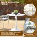 Round White Dining Table Modern Kitchen Table with Pedestal Base in Tulip Design, Mid-Century Leisure Table for 2 to 4 Personfor Kitchen, LivingRoom, Restaurant, Office, Cafe 31.49 inches