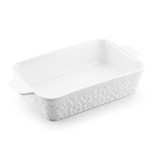 Dafuceramic Casserole Dish for Oven, 4.2 QT Baking Dish, 9x13 Large Porcelain Baking Pan, Durable Rectangular Lasagna Pan Deep with Handles, Microwave Oven Safe
