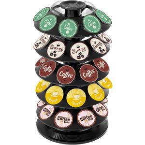 K Cup Holder, Coffee Pod Holder for Keurig Pods - 40 Capsule Spinning Organizer with 360 Turntable, Also Fits Nescaf Dolce Gusto Pods, Space Saving for Kitchen Counter & Office