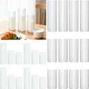 24 PCS White Pillar Candles (2" x3, 4, 6) with Ribbed Glass Cylinder Vases (2.6" x5, 6, 8), Hurricane Glass Candle Holders, Dripless Candles for Wedding Centerpieces, Home & Table Decor