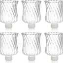 AceOrbit 6 Pack 3.74" Tall Candle Holder Glass Votive Holders with Peg Silicone Bases Glass Candle Cups for Tealights, LED Candles Religious Ceremonies for Weddings Home Church Holiday Decorations