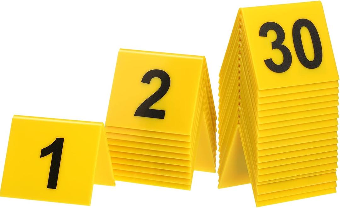 30 Pack Evidence Markers Crime Scene Markers Tents Evidence Number Cards Crime Scene Decorations Party Decorations for Kids Adults Detective Clue Game Halloween Props