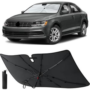 EcoNour Foldable Windshield Sun Shade & Window Tint Fit for 2011-2016 2017 2018 Volkswagen Jetta Sunshade, Front Car Window Shades Sun Visor, UV Protection, Heat Blocker, Car Accessories
