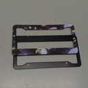 American Flag Eagle License Plate Frames - 2 Pack Front Rear Patriotic Matte Gloss Stars Stripe US Flag Stainless Steel Rust-Proof Waterproof Car Tag Frame Holder Covers with Screws Fasteners Caps