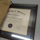 14x17 Diploma Frames 11x14 with Black Mat - Walnut Wood Finish | Shatter-Resistant Glass | for Wall Mounting | Gift for Graduations & Professional Certificate (1 Pack)