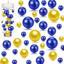 UDU 10150 Pcs Vase Filler Floating Beads No Hole Faux Pearls for Vase Mixed Sizes Round Pearls for Home Party Wedding Decor, 8/14/20 mm (Gold,Blue)