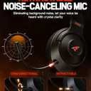 KOFIRE UG06 Wireless Gaming Headset, 2.4GHz Bluetooth Gaming Headphones with Noise Cancelling Microphone, 3D Stereo Sound, 65Hr Battery Life Headset for PS5, PS4, PC, Switch, Mac, RGB Light, Black