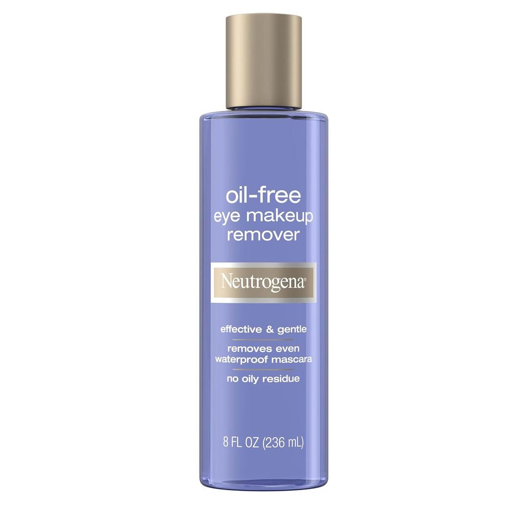 Neutrogena Gentle Oil-Free Eye Makeup Remover & Cleanser for Sensitive Eyes, Dissolves Waterproof Mascara, Non-Greasy Liquid Makeup Remover, Dermatologist & Ophthalmologist Tested, 8 fl. oz
