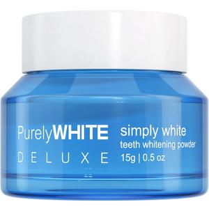 PurelyWHITE DELUXE, Whitening Powder - Removes Stains, No Sensitivity - Enamel-Safe Toothpaste Whitening Powder for Coffee, Tea, Food, Wine, and Tobacco Stains.