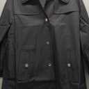 Women's Waterproof Rain Jacket Long Raincoat Hooded Windbreaker Trench Coat, L
