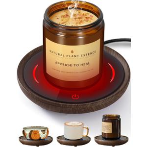 PUSEE Candle Mug Warmer, Gravity-Induction Coffee Mug Warmer for Desk with 2 Temp Settings, Auto Shut Off Coffee Cup Warmer, Beverage Warmers Heating Plate for Coffee, Tea, Milk and Candle Wax