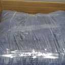 HIGOGOGO Square Stuffed Pouf Ottoman, Corduroy Poufs with Foam Chunk Filling, Furry and Fluffy Pouf Foot Stool Storage Ottoman, 25.6 X 25.6 Floor Poufs Foot Rest for Living Room, Navy