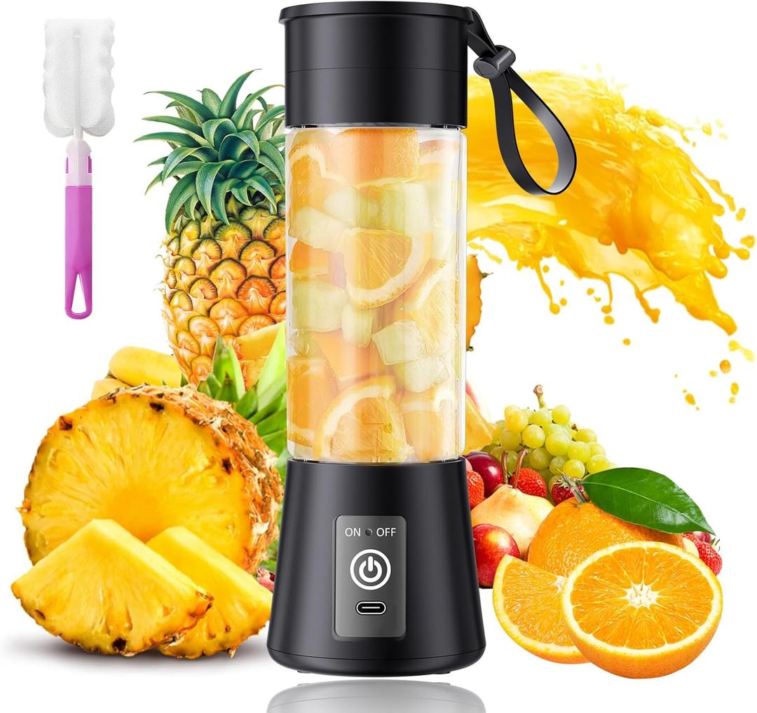 Personal Blender for Smoothies Shakes  New Upgrade 20000Rpm/Min Speed Portable Blender Cordless with 380Ml BAP Free Juice Cup, Easily Squeezed for Picnic/Sports