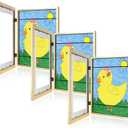 [3 Pack] Kids Art Frames, 10x12.5 Front Opening Kids Artwork Frames Changeable, Displays 8.5x11 With Mat and 10x12.5 Without Mat, Holds 50 Pcs, for 3D Picture, Crafts, Children Drawing, Hanging Art, Portfolio Storage (Gold)