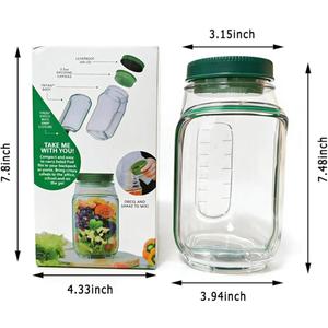 On The Go Salad Container , Side Opens