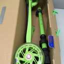 Green Mini 3 Wheel Scooter for Kids Lean-to-Steer with LED Light-Up Wheels, Adjustable Handlebar, Wide Anti-Slip Deck, Smooth PU Wheels, Rear Foot Brake Toddler Scooter for Ages 2+